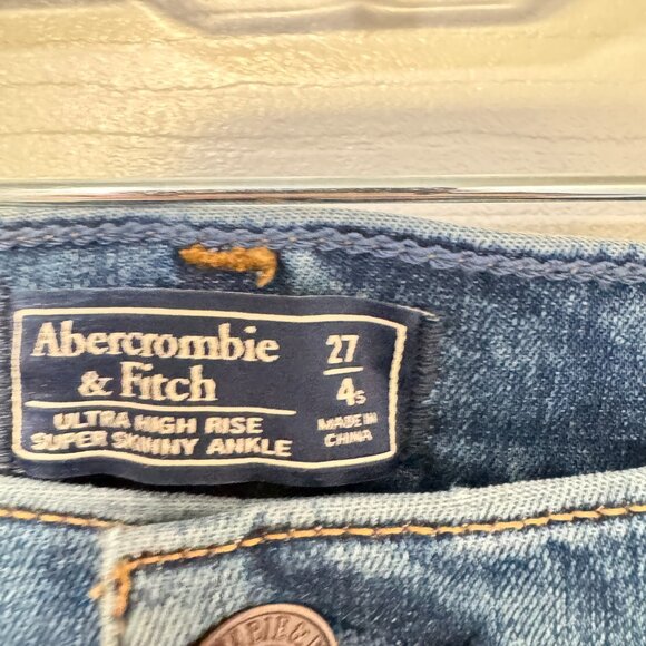 ☀️ NEW ABERCROMBIE & FITCH Ultra High Rise Super Skinny Ankle Jeans 27 Short - Picture 4 of 7